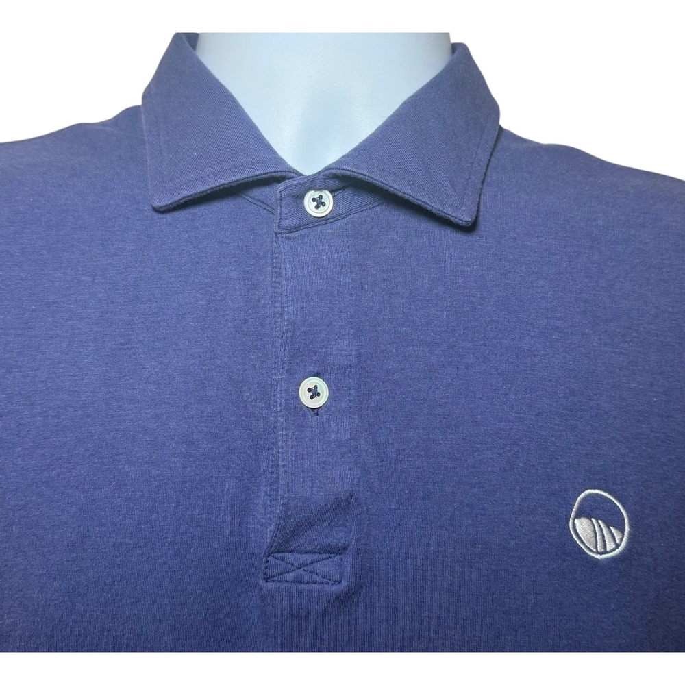 Holderness & Bourne Mens L Tailored Fit Pima Cotton Modal Golf Polo Shirt Blue
